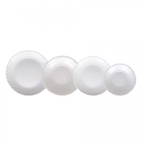 Linha de pratos opaline branca